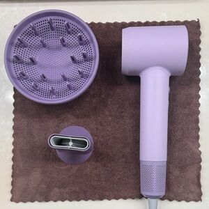 Purple Hair Dryer with Attachments